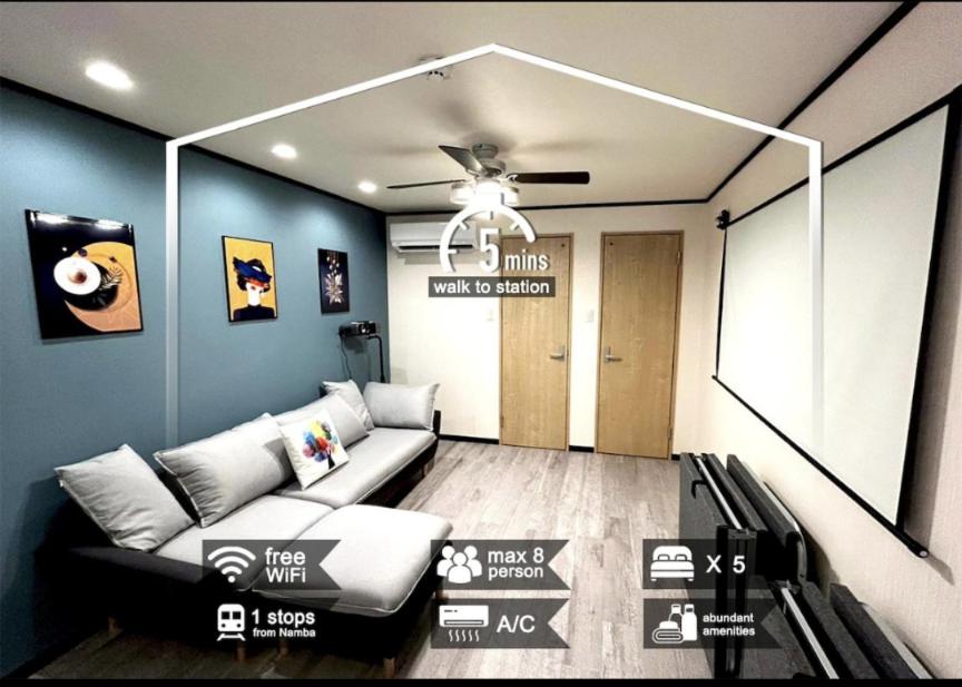 Dotonbori, Nipponbashi, Nagahoribashi Station 5minutes on foot Double bed SE7